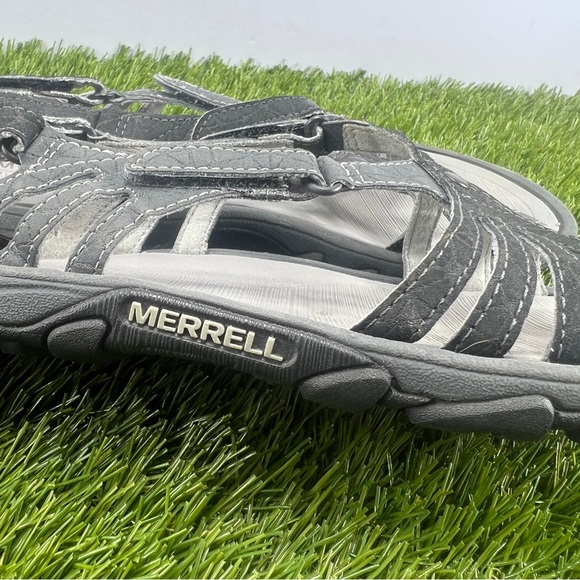 Merrell Women’s Sandals Size 6 Gray Leather Hiking Outdoor Slingback - Picture 8 of 9
